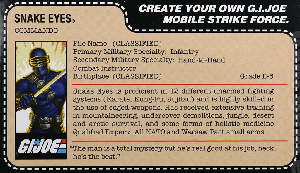 Snake Eyes v2 file card